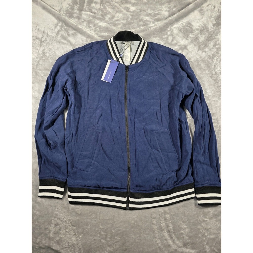 NWT REBECCA MINKOFF Infinity Baseball Bomber Jacket Size Small Navy Blue